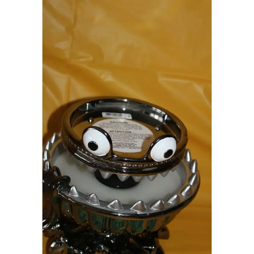 Bath & Body Works 2021 Monster Glow Halloween 3 Wick Jar Pedestal Candle Holder - Picture 6 of 11
